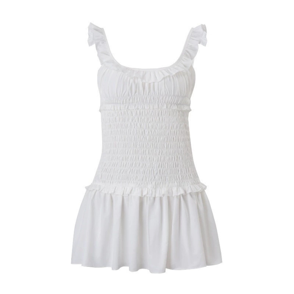 Zara Spring Ruffle Strap Pleated Mini Dress - Picture 5 of 6